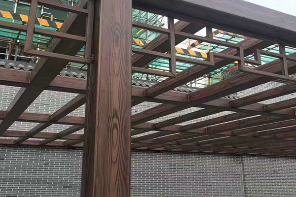 宁波车库入口不锈钢仿木纹漆施工